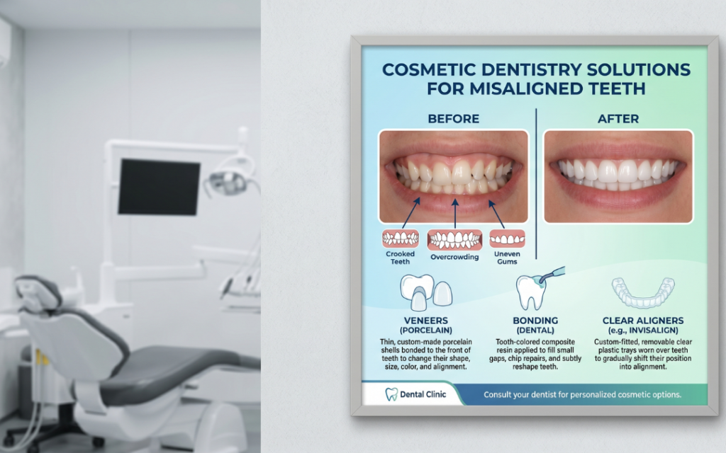 How Cosmetic Dentistry Can Fix Crooked Teeth Without Braces: Veneers, Bonding & Clear Aligners